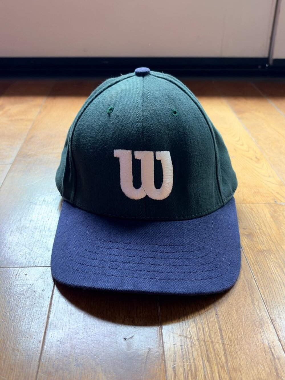 Vintage Wilson Green and Navy Two-Tone Baseball Cap